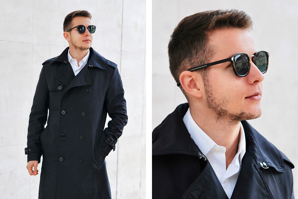 Squared Dior sunglasses in black for men. 